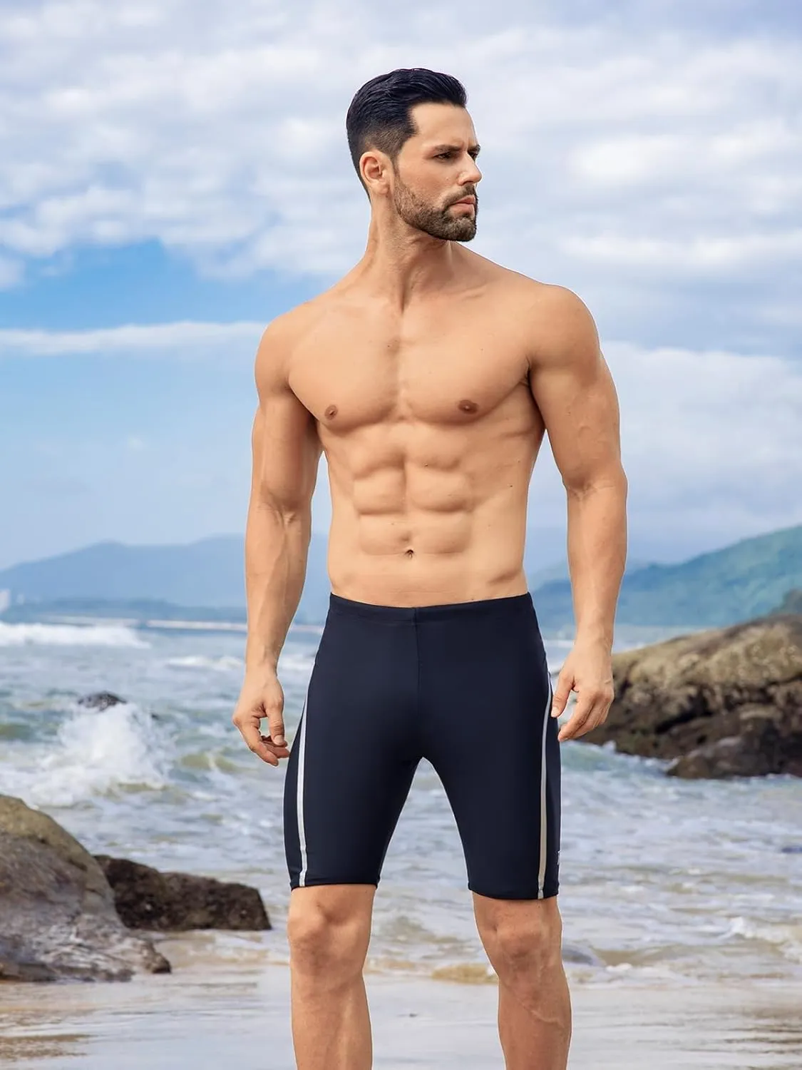 361 Swim Jammers for Men, Pro Racing Training Swimsuit, Chlorine Resistant Endurance Mens Swim Suit Swimwear Tech Pant