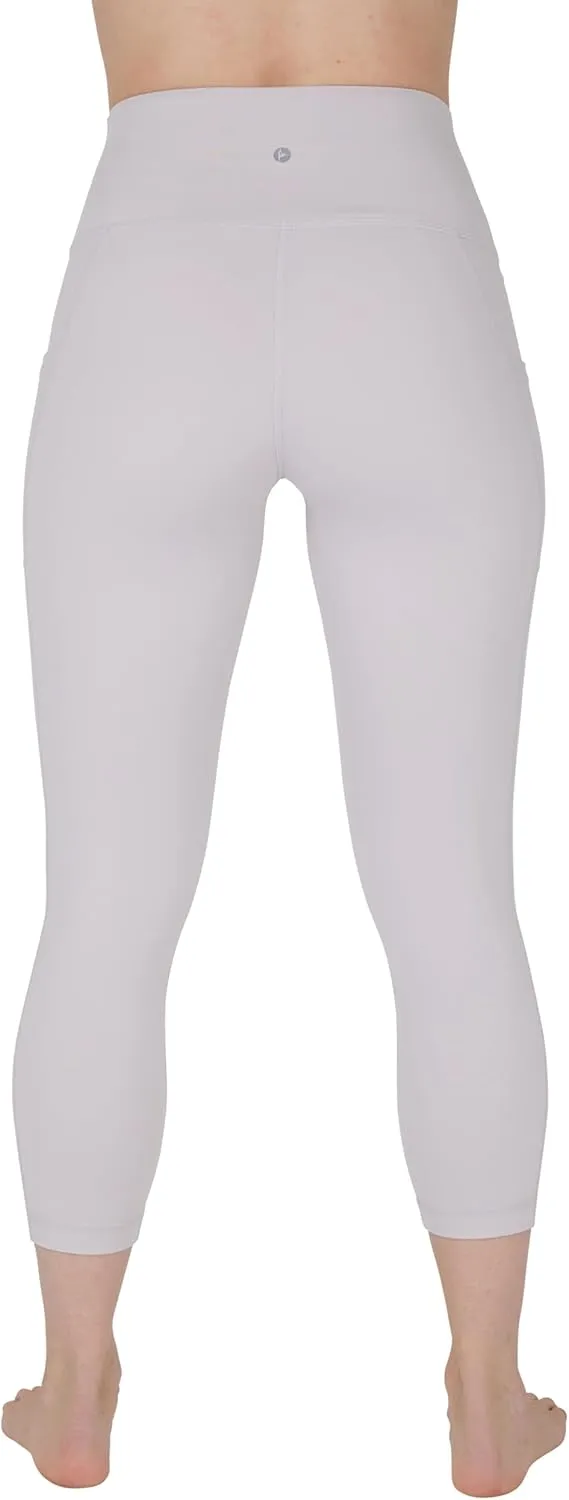 90 Degree By Reflex Womens 2 Pack Interlock Tribeca Elastic Free High Waist Side Pocket Capri and Everyday Capri