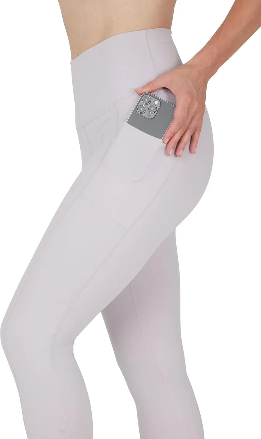 90 Degree By Reflex Womens 2 Pack Interlock Tribeca Elastic Free High Waist Side Pocket Capri and Everyday Capri