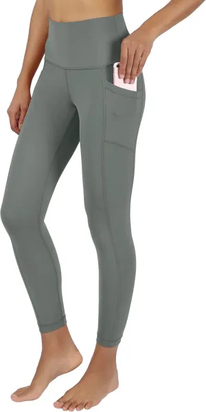 90 Degree By Reflex Womens High Waist Elastic Free Ankle Length Wonderlink Leggings with Side Pockets