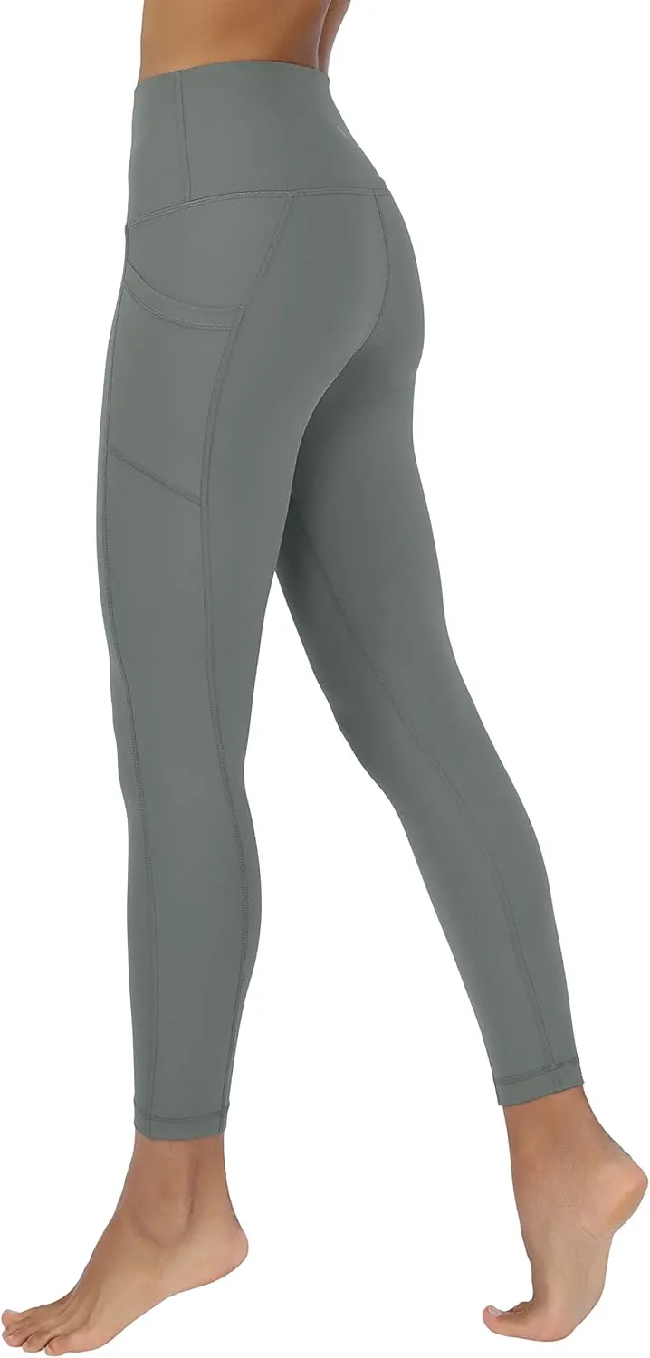 90 Degree By Reflex Womens High Waist Elastic Free Ankle Length Wonderlink Leggings with Side Pockets