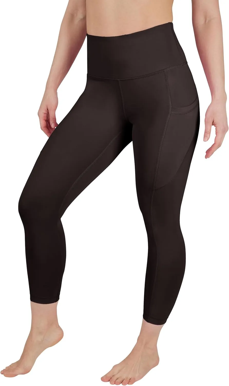 90 Degree By Reflex Womens High Waisted Capri Legging Side Pocket Squat Proof Gym Workout Yoga Pant