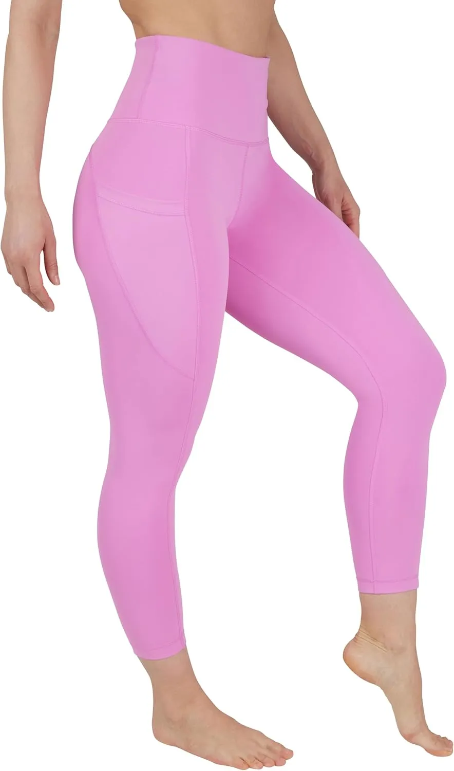 90 Degree By Reflex Womens High Waisted Capri Legging Side Pocket Squat Proof Gym Workout Yoga Pant