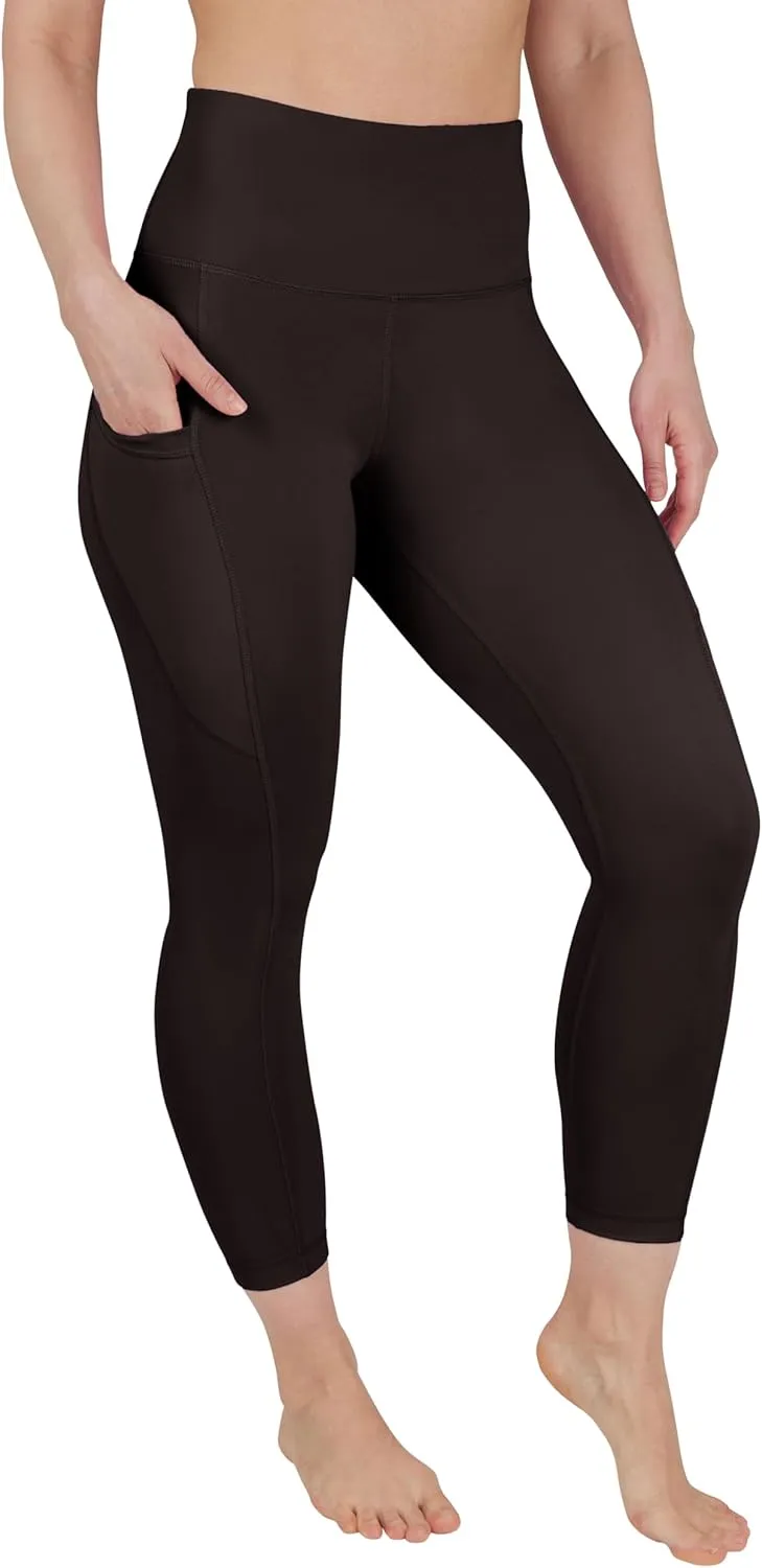 90 Degree By Reflex Womens High Waisted Capri Legging Side Pocket Squat Proof Gym Workout Yoga Pant