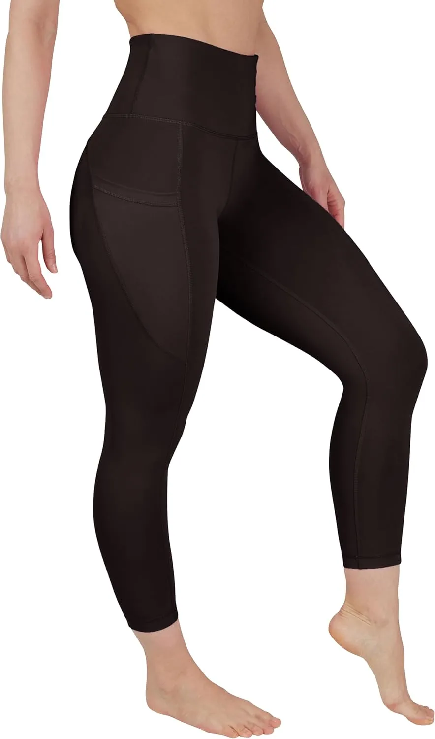 90 Degree By Reflex Womens High Waisted Capri Legging Side Pocket Squat Proof Gym Workout Yoga Pant