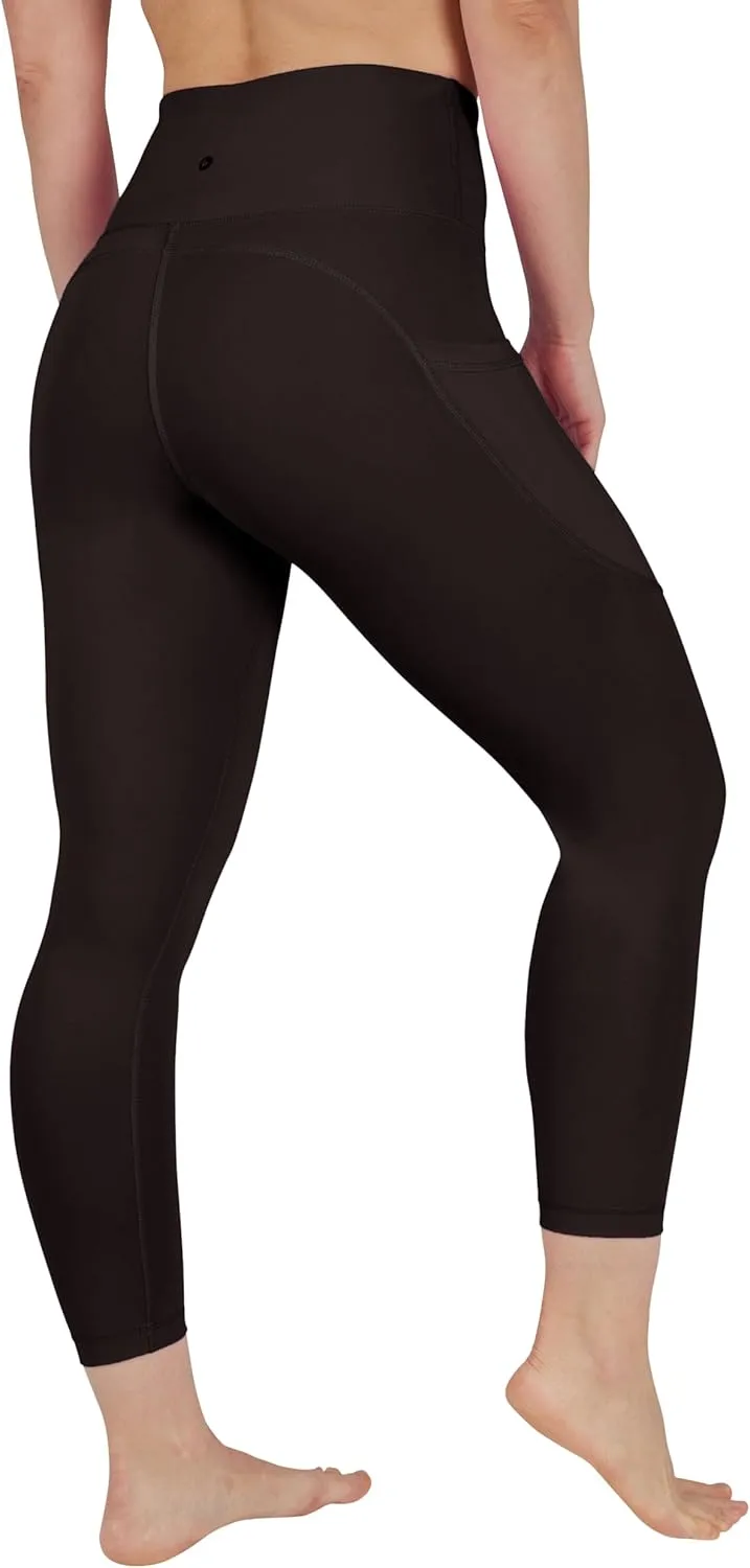 90 Degree By Reflex Womens High Waisted Capri Legging Side Pocket Squat Proof Gym Workout Yoga Pant