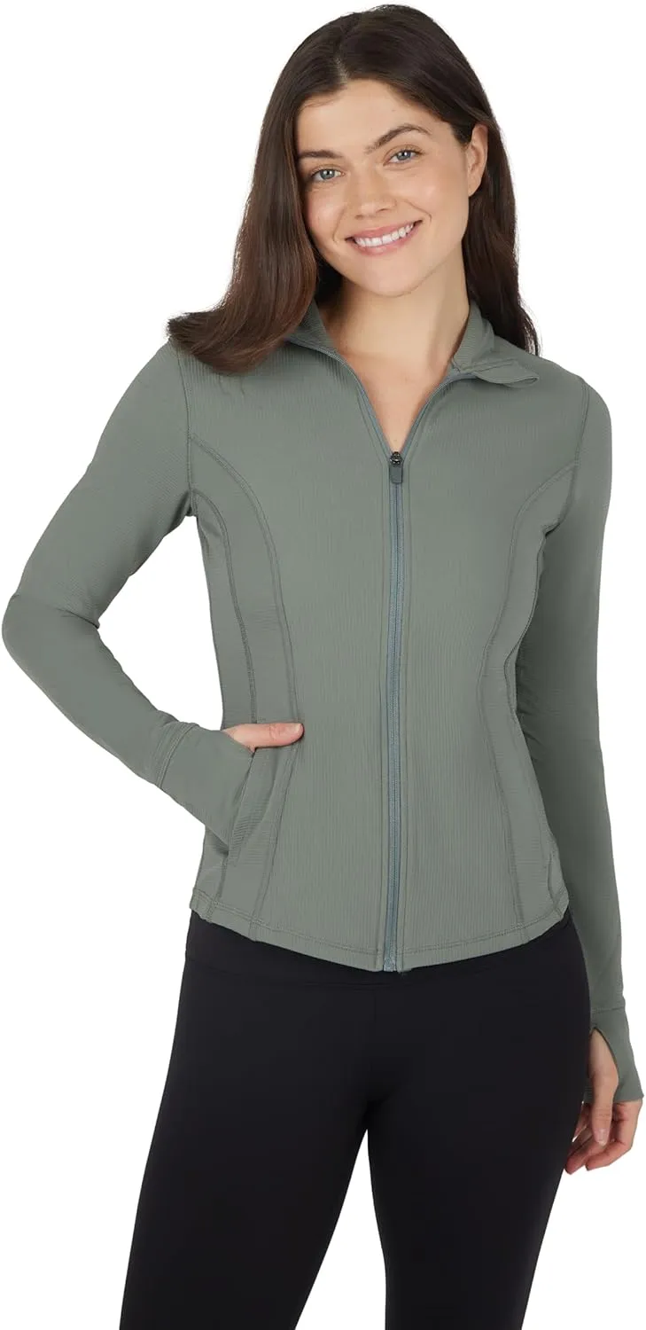 90 Degree By Reflex Womens Lightweight, Full Zip Running Track Jacket