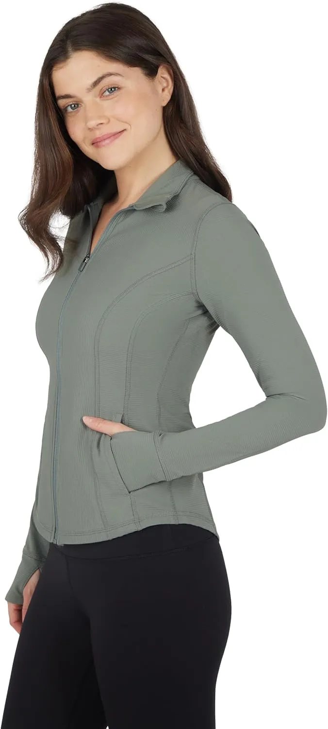 90 Degree By Reflex Womens Lightweight, Full Zip Running Track Jacket