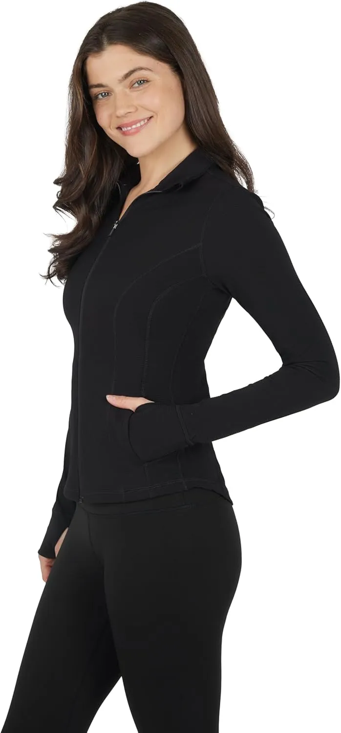 90 Degree By Reflex Womens Lightweight, Full Zip Running Track Jacket