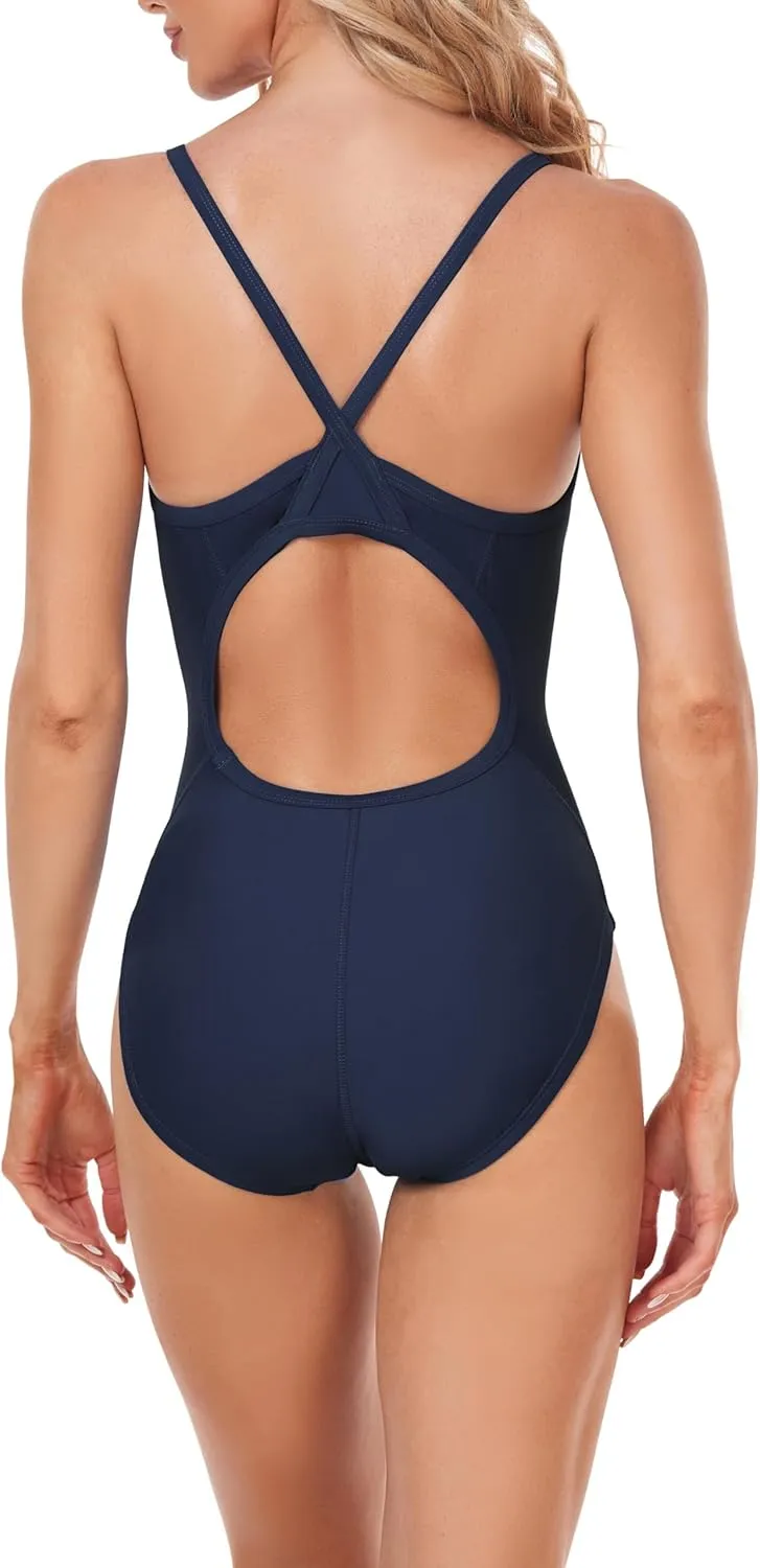 Adoretex Girls/Women's Solid Pro One-Piece Athletic Sports Racing Swimsuit Swimwear