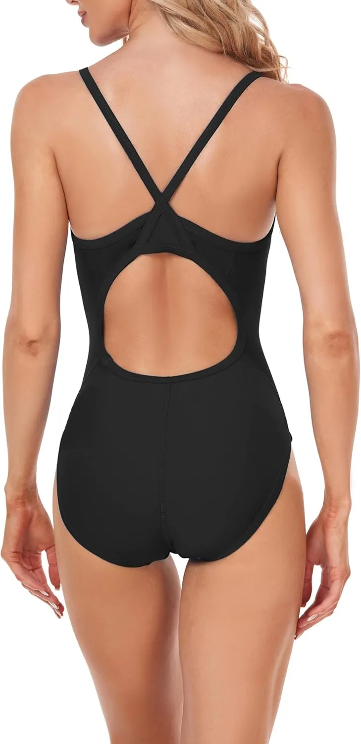 Adoretex Girls/Women's Solid Pro One-Piece Athletic Sports Racing Swimsuit Swimwear
