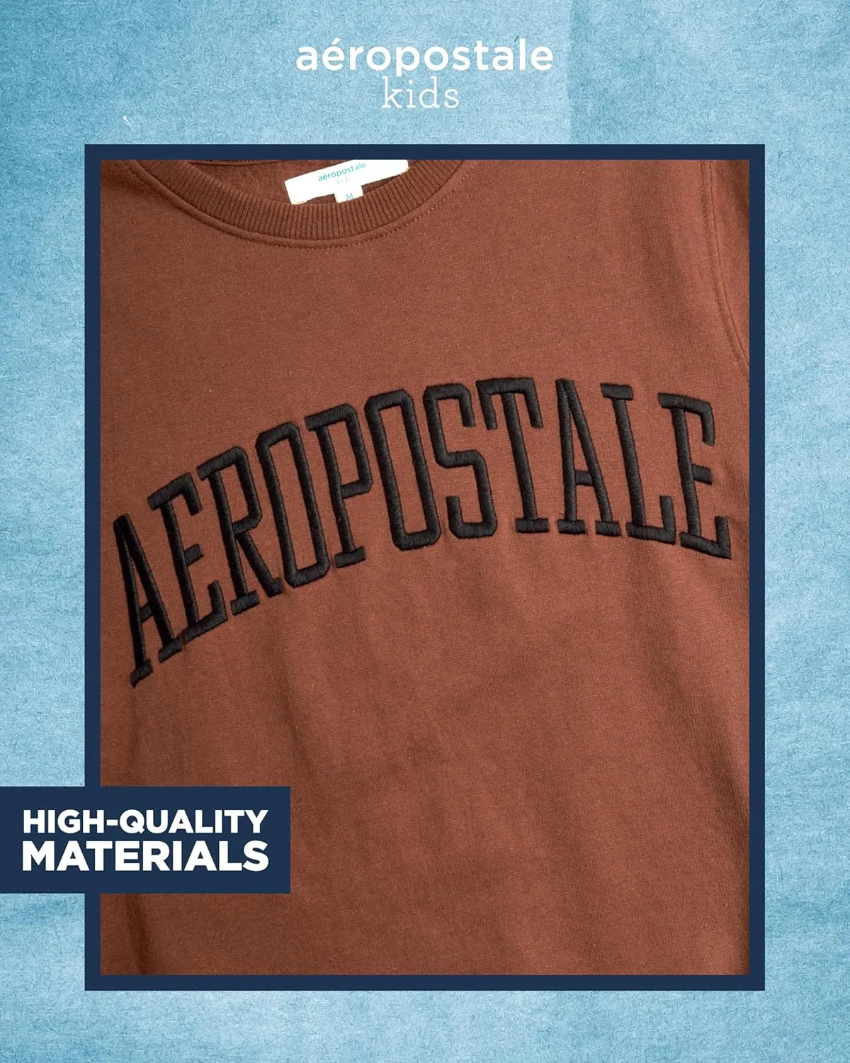 AEROPOSTALE Boys' Sweatshirt - Kids' Fleece Long Sleeve Crewneck Pullover - Youth Pullover Sweatshirt for Boys (8-16)