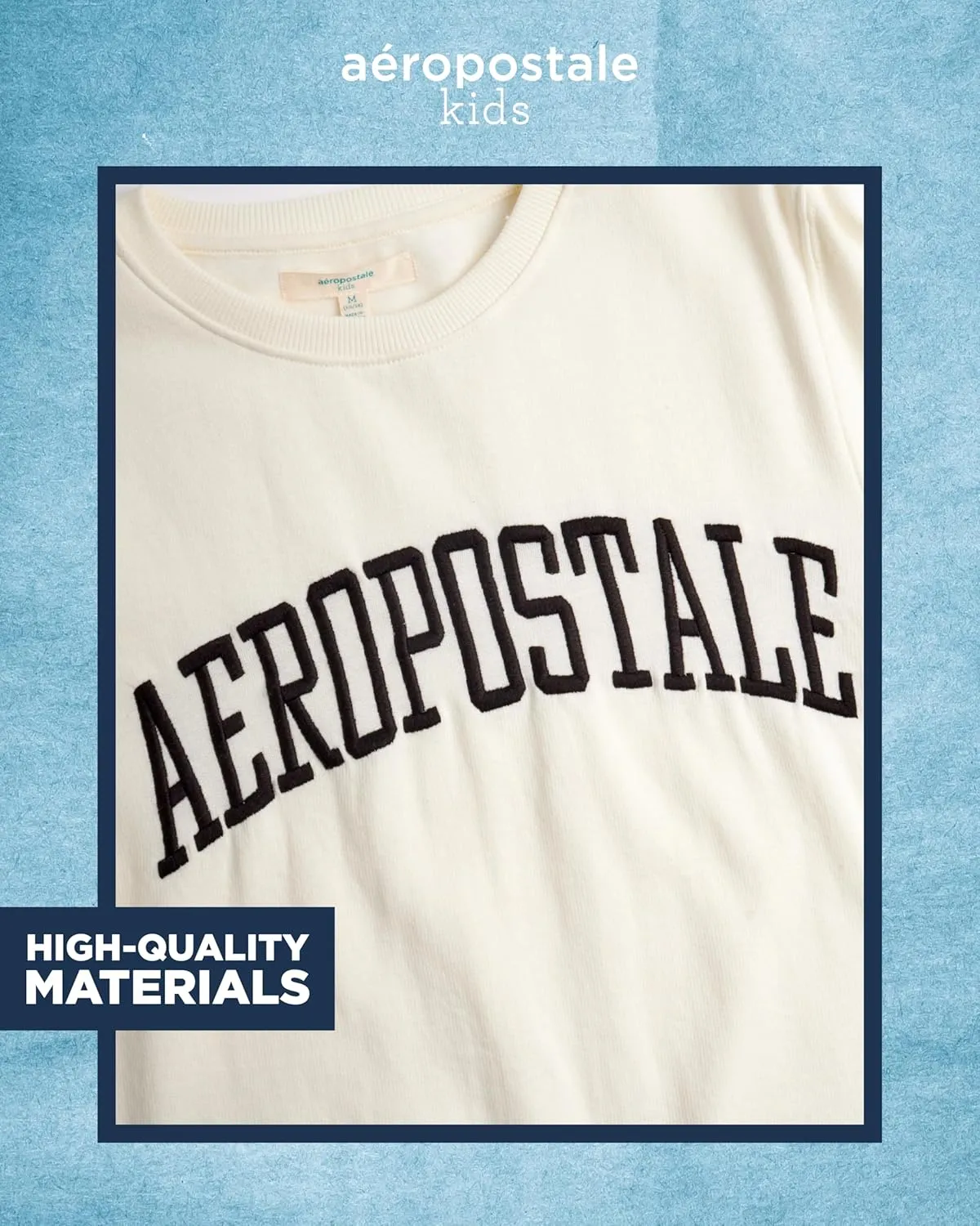 AEROPOSTALE Boys' Sweatshirt - Kids' Fleece Long Sleeve Crewneck Pullover - Youth Pullover Sweatshirt for Boys (8-16)