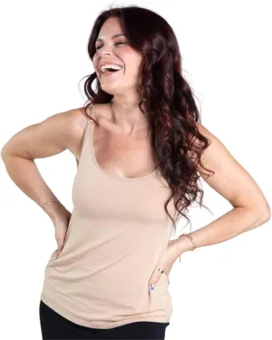 AnaOno Camisole with Pocketed Shelf Bra for Breast Forms - Pocketed Post Mastectomy Modal Camisole - Suitable for Everyday