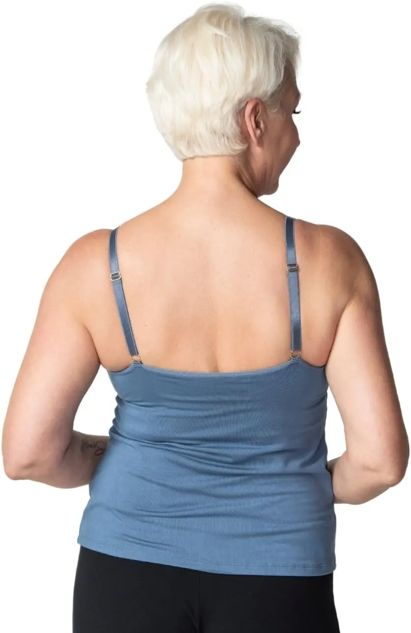AnaOno Camisole with Pocketed Shelf Bra for Breast Forms - Pocketed Post Mastectomy Modal Camisole - Suitable for Everyday