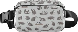Animals Cute Badger Hedgehog Fanny Packs for Women Colorful Belt Bags Hip Pack Waterproof Waist Bag for Women