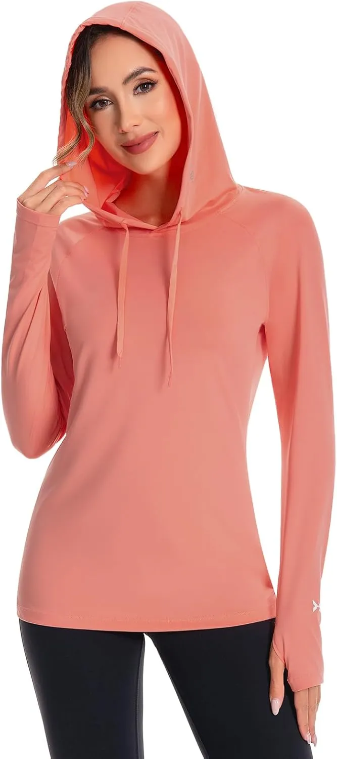 BASSDASH Womens UPF 50  Hiking Fishing Hoodie UV Shirt Long Sleeve Outdoor Activewear Breathable Lightweight Stretch