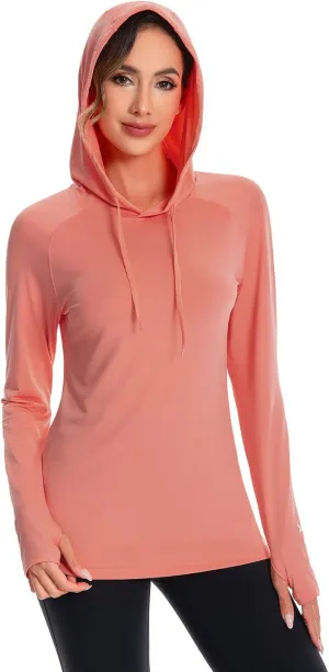 BASSDASH Womens UPF 50  Hiking Fishing Hoodie UV Shirt Long Sleeve Outdoor Activewear Breathable Lightweight Stretch