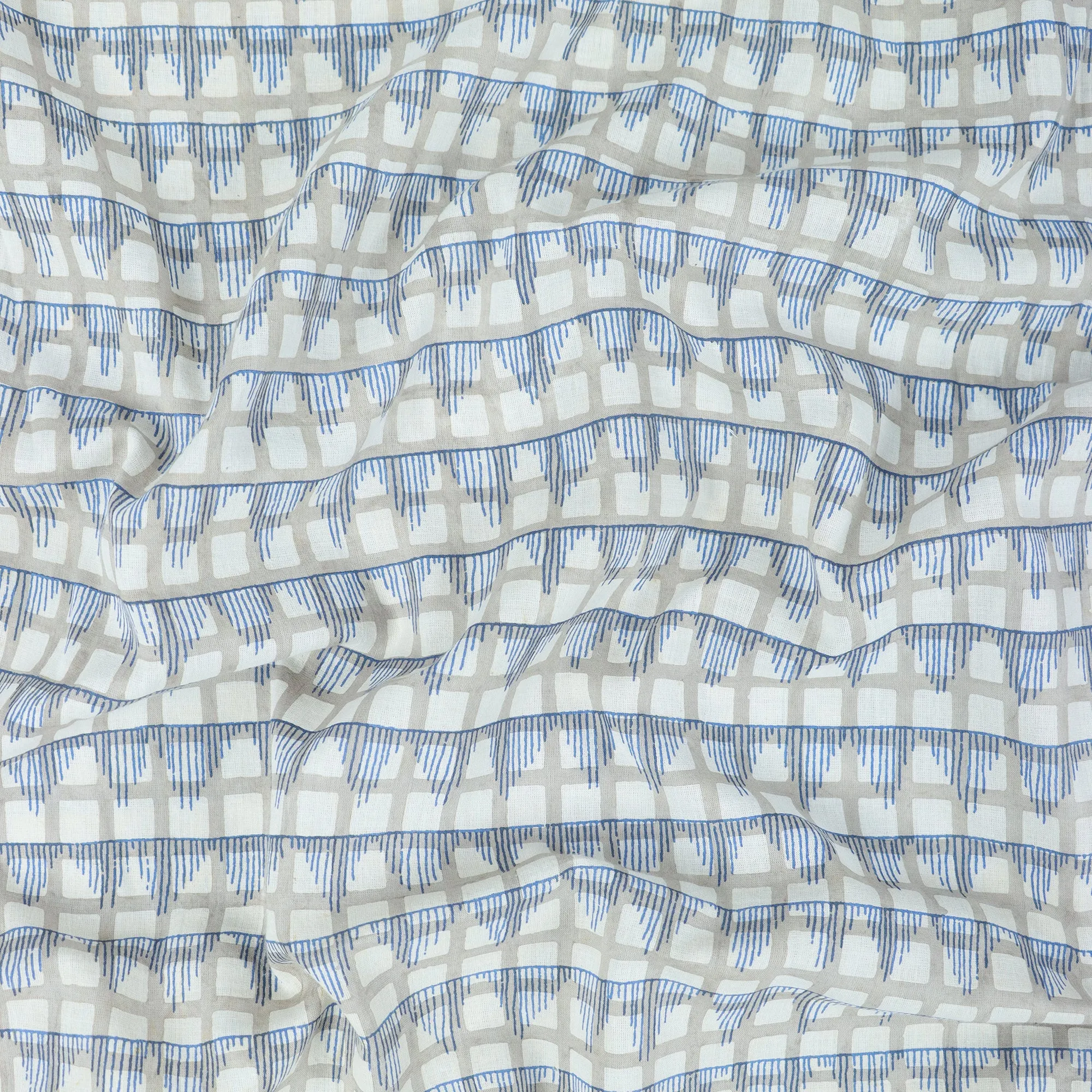 Block Geometrical Print Soft Cotton Dabu Fabric