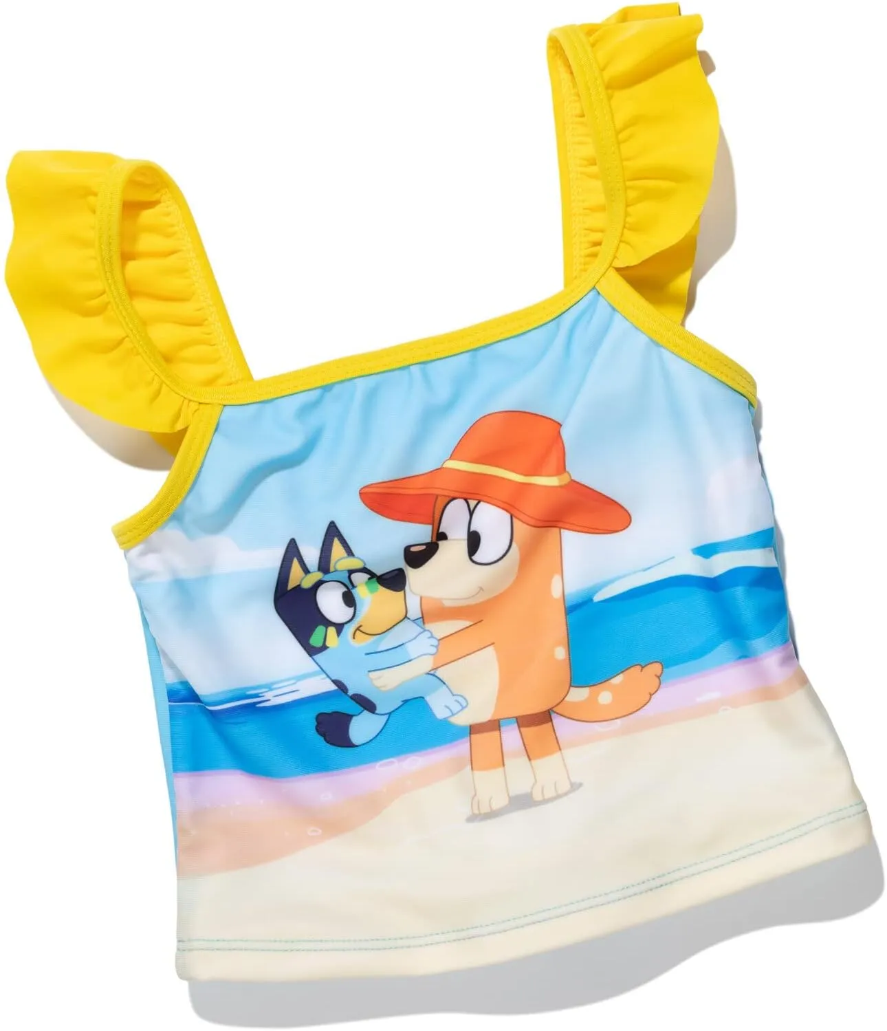 Bluey Girls UPF 50  Tankini Top and Bikini Bottom Swim Set Toddler to Little Kid Sizes (2T - 7-8)