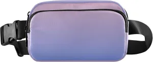 Blush Pink Blue Gradient Womens Fanny Pack Neon Belt Bag Hip Pouch Waterproof Waist Pouch for Women