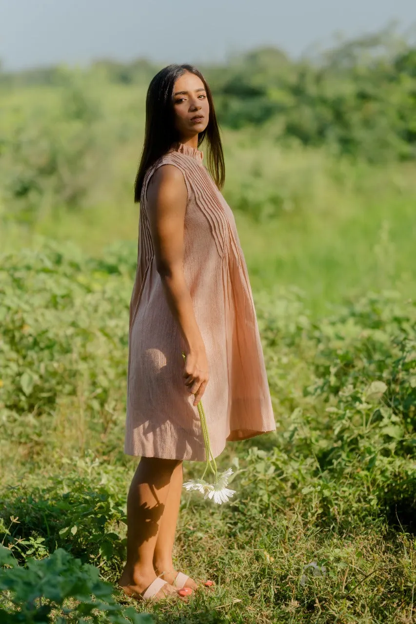 BLUSH PLEATED DRESS
