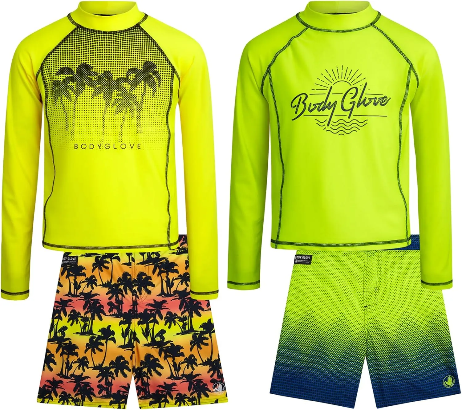Boys' Swim Trunks - 3 Pack UPF 50  Quick Dry Board Shorts Bathing Suit -Swimwear for Boys (Size: 5-14)