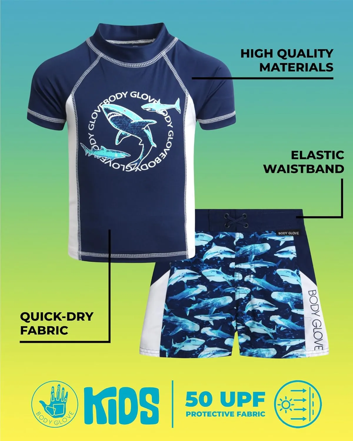 Boys' Swim Trunks - 3 Pack UPF 50  Quick Dry Board Shorts Bathing Suit -Swimwear for Boys (Size: 5-14)