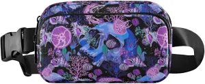 Bright Psychedelic Skulls Womens Fanny Pack Waterproof Large Hip Belt Bag Cute Travel Waist Pouch