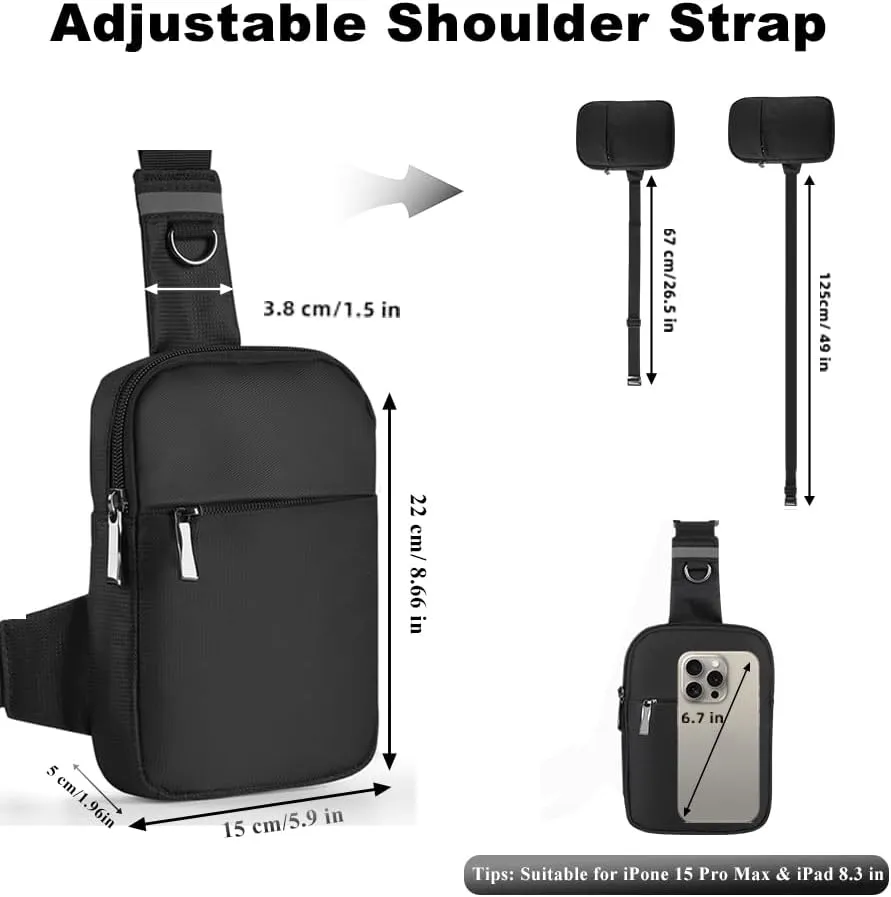 BROADREAM Upgrated Mini Sling Bag Small Crossbody Bags with RFID Blocking Waterproof Phone Chest Bag for Travel