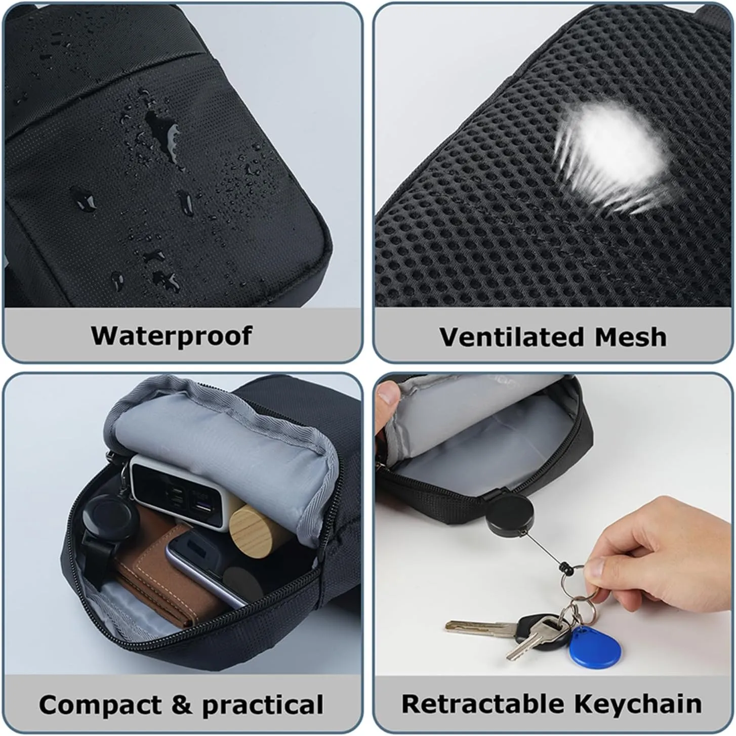 BROADREAM Upgrated Mini Sling Bag Small Crossbody Bags with RFID Blocking Waterproof Phone Chest Bag for Travel