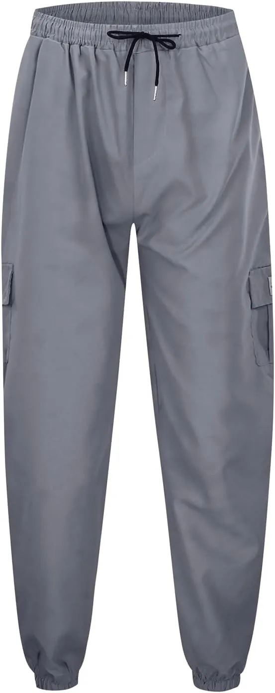 Cargo Sweatpants for Men Relaxed Fit Stretch Waist Athletic Joggers Casual Plus Size Solid Drawstring Athletic Chino Pants