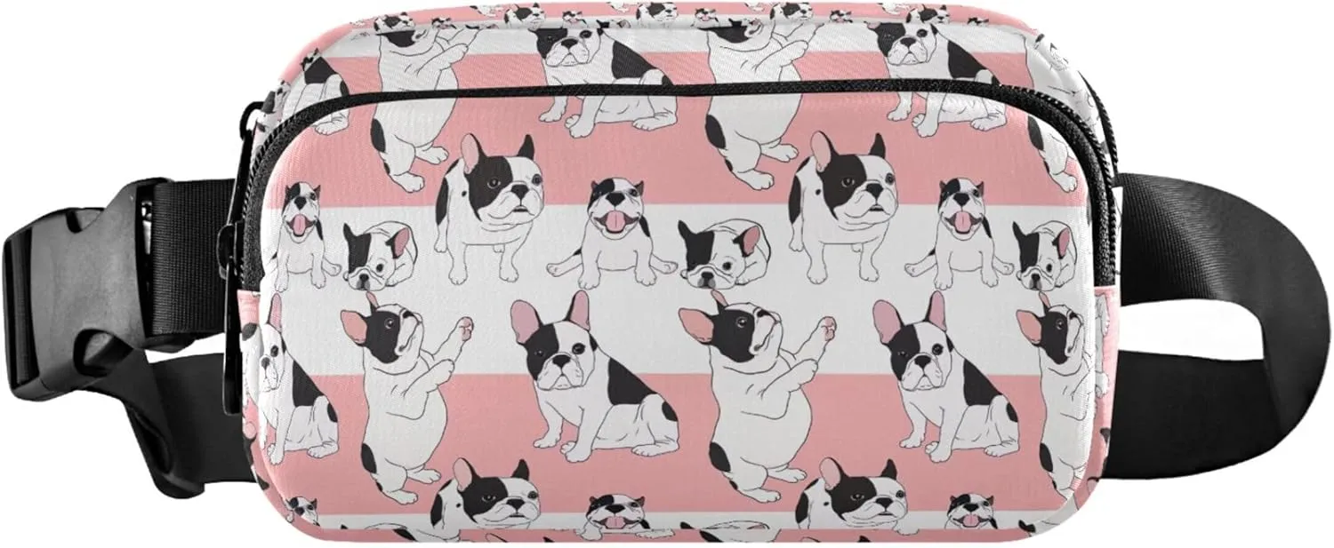 Cartoon French Bulldog Women Fanny Packs Waterproof Hip Bag Belt Pouch Cute Waist Purse for Women