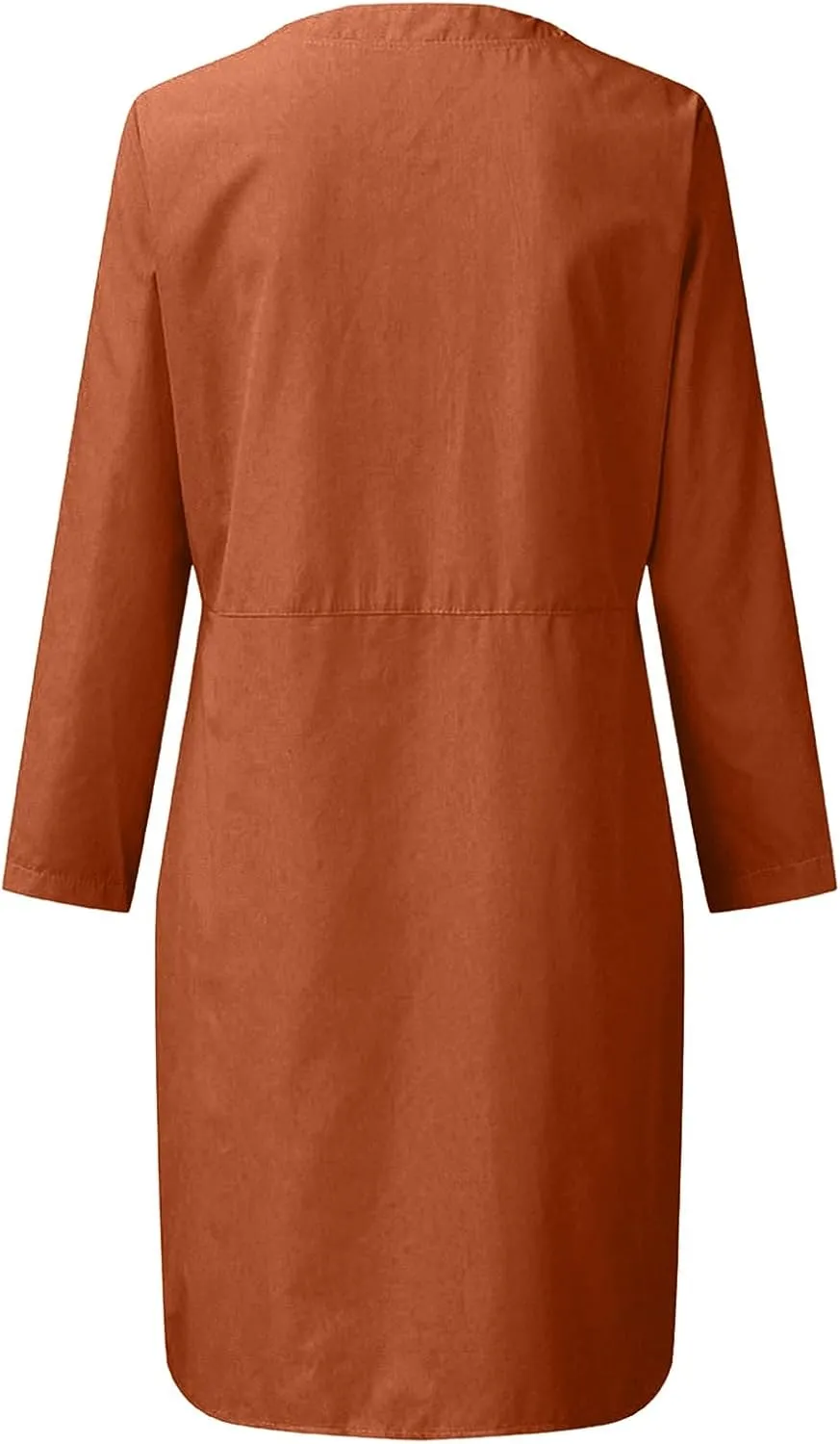 Ceboyel Women 2023 Button Linen Dresses Cotton Summer Midi Dresses Short Sleeve Casual Shirt Dress Ladies Teacher Clothing