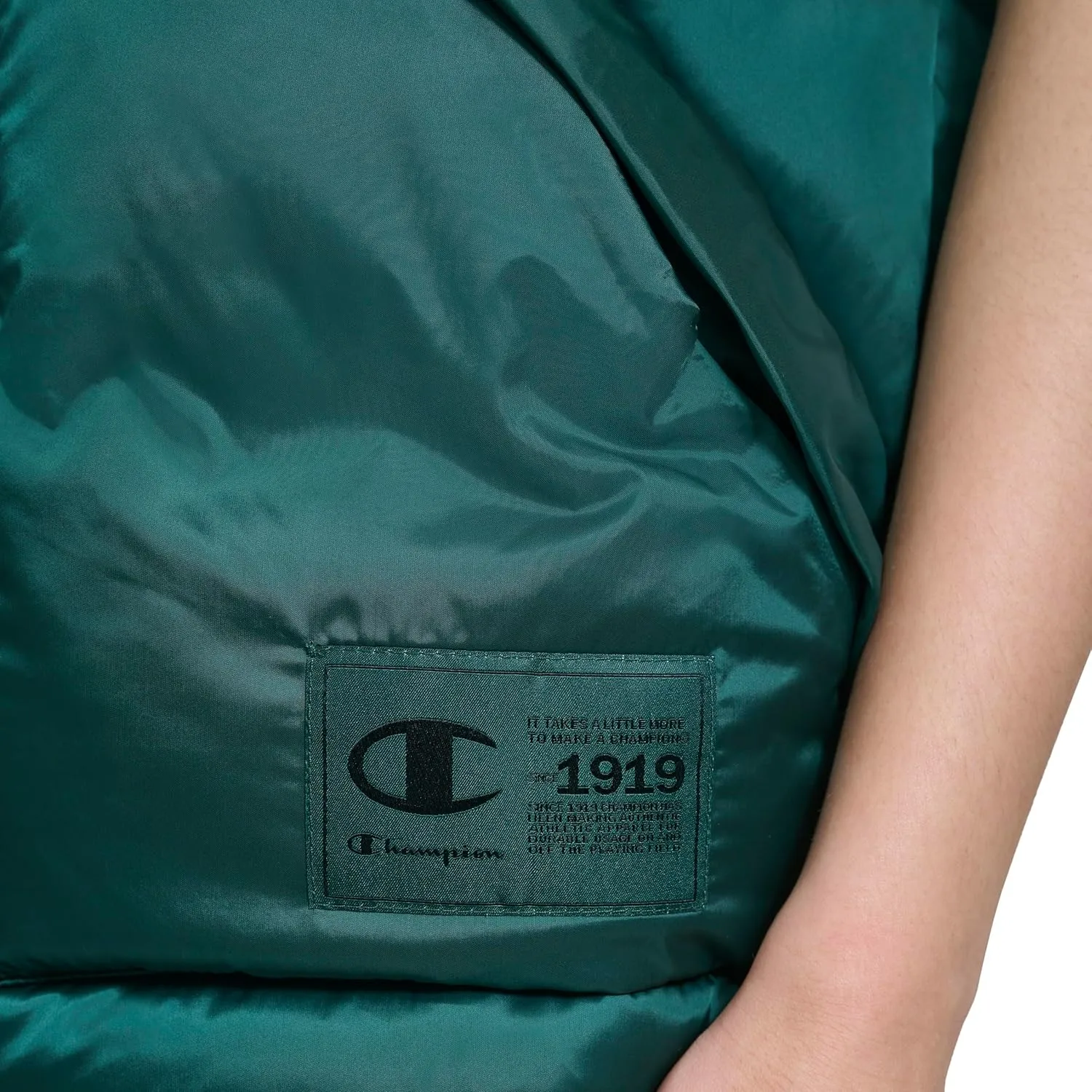 Champion Women's Satin Quilted Puffer Vest with Stand Collar