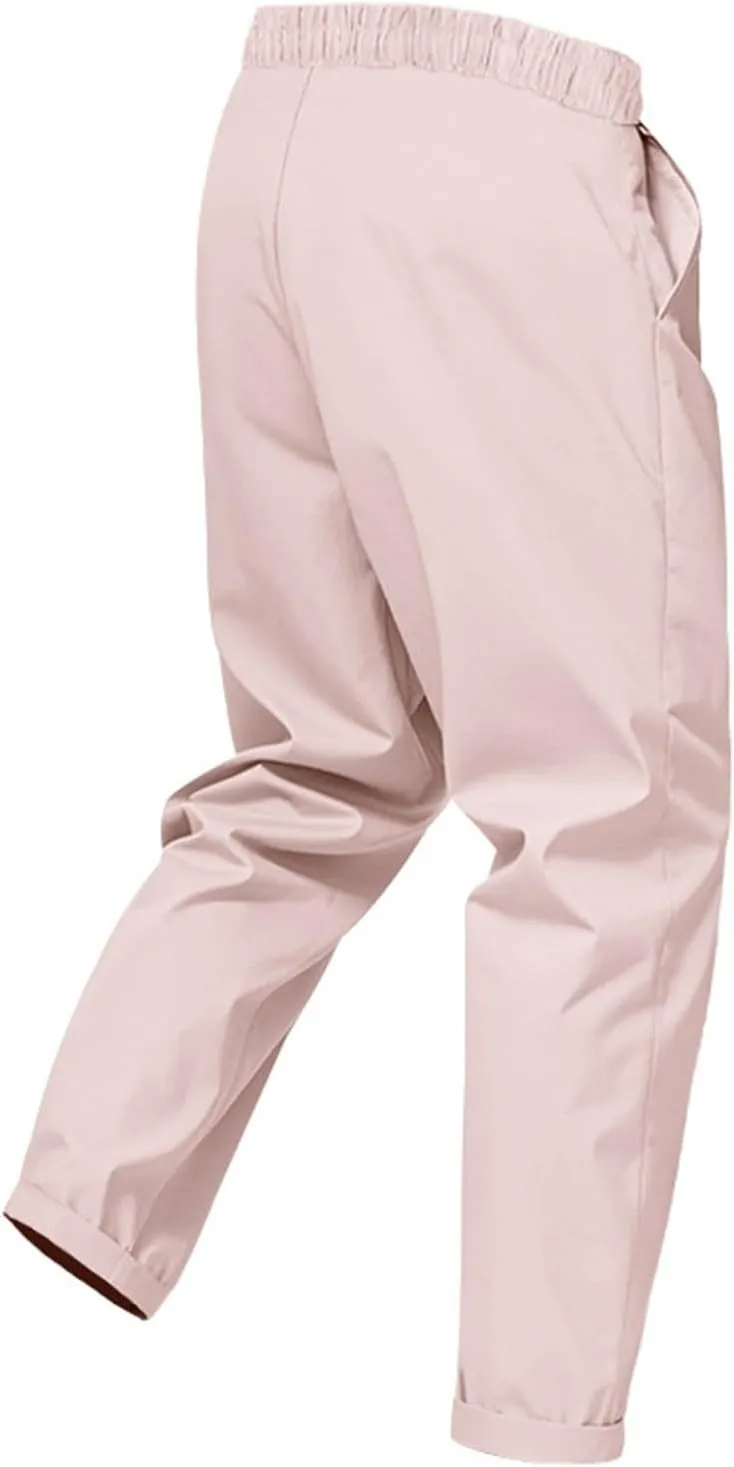 Chino Pants Men Slim Fit Drawstring Waist Dress Pants with Pockets Lightweight Straight Leg Business Casual Pants