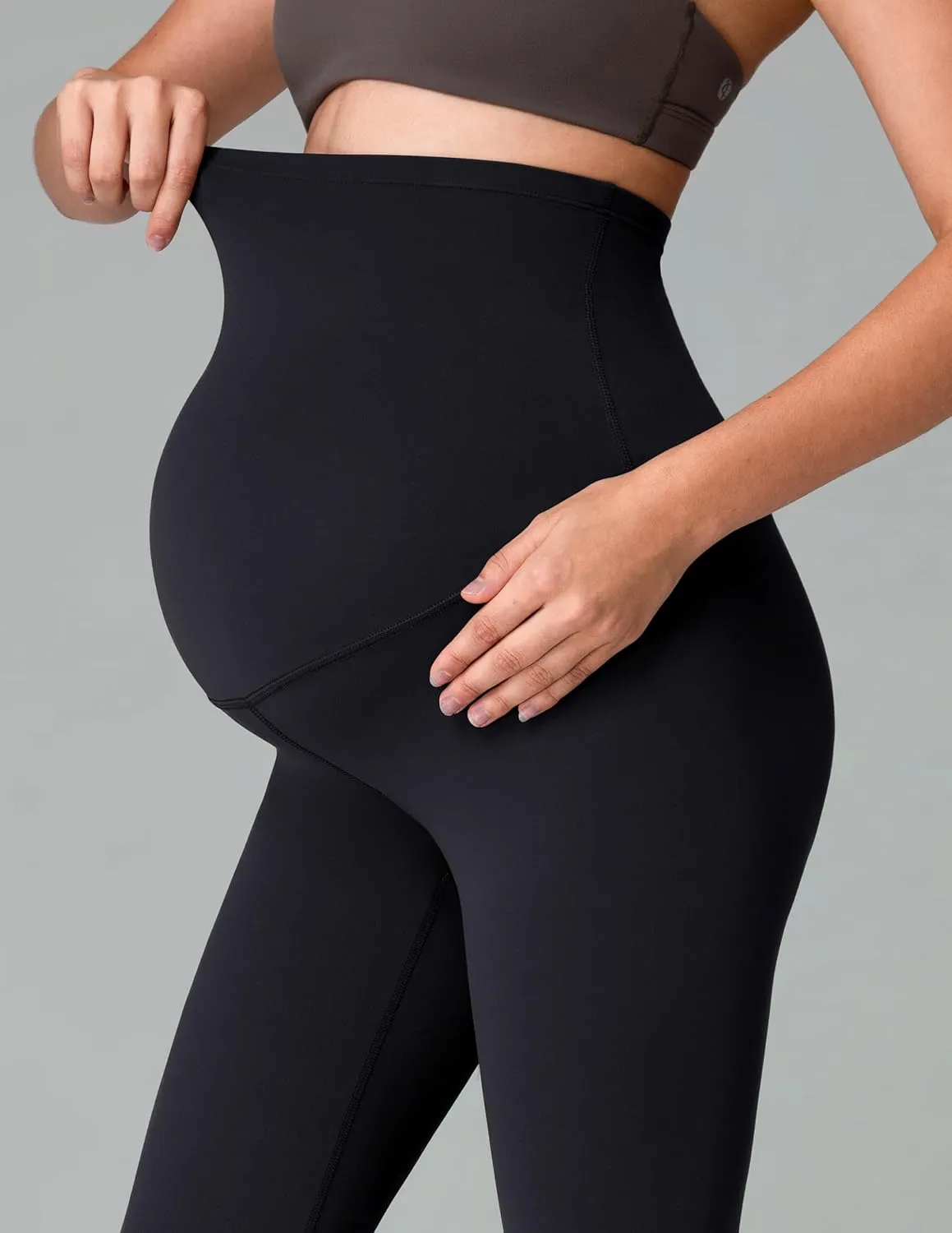 Colorfulkoala Womens Dreamlux Maternity Leggings Over The Belly 25" / 28" Inseam Soft Workout Activewear Yoga Pregnancy Pants
