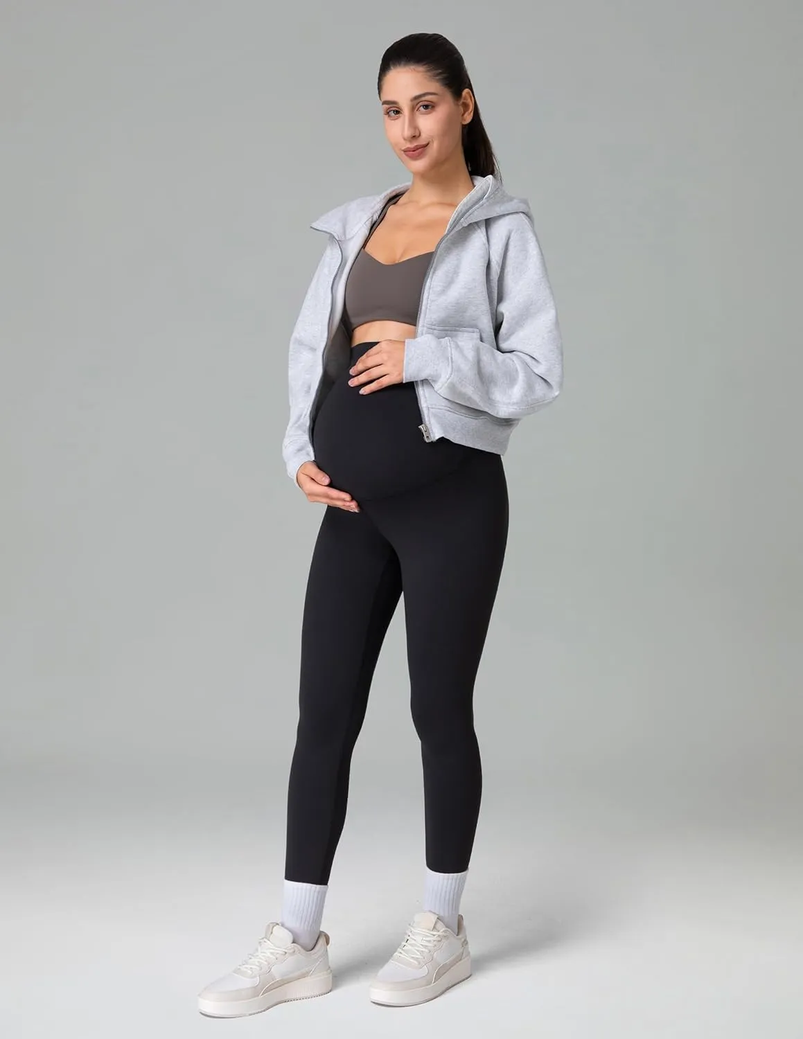 Colorfulkoala Womens Dreamlux Maternity Leggings Over The Belly 25" / 28" Inseam Soft Workout Activewear Yoga Pregnancy Pants