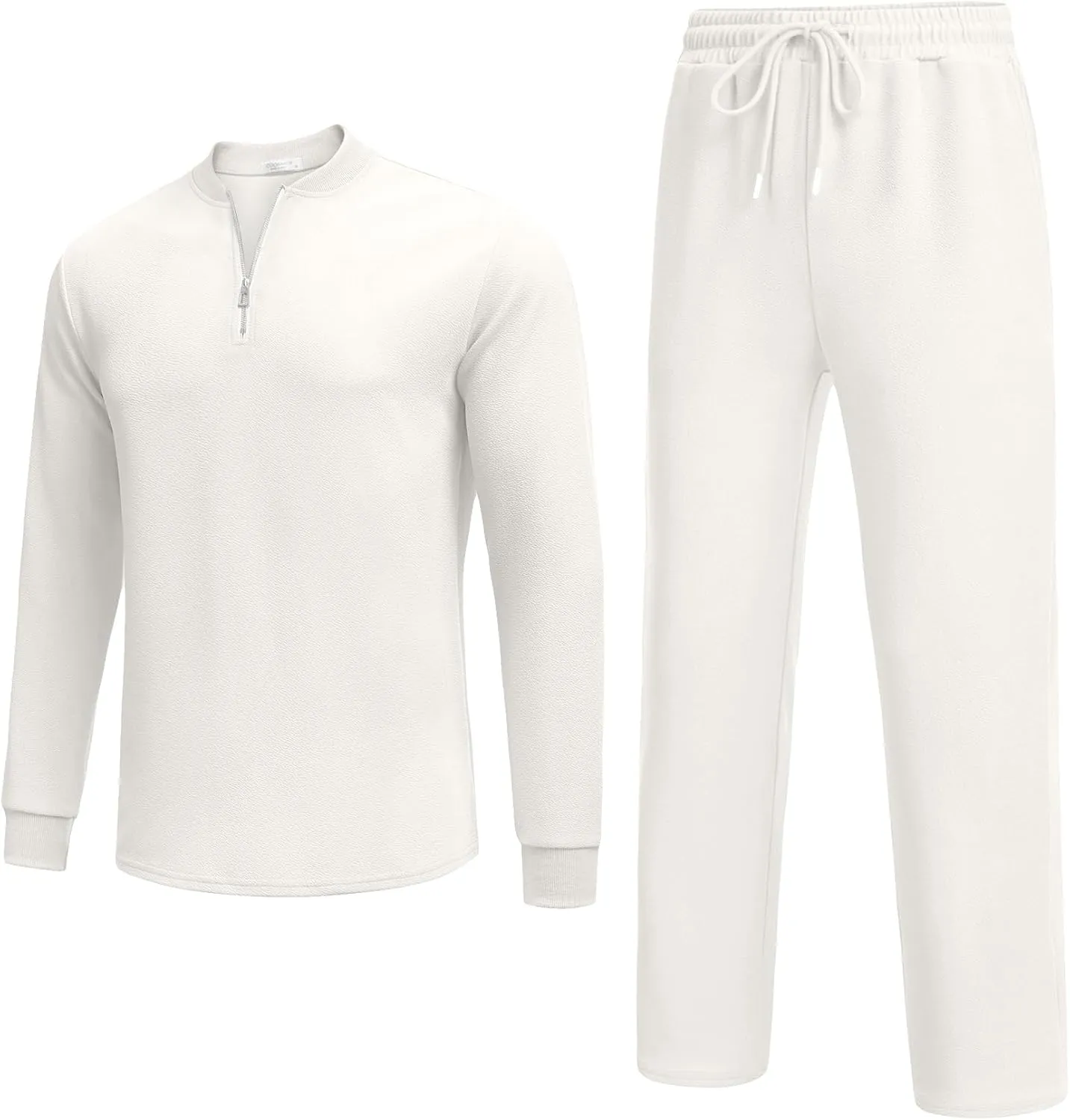 COOFANDY Men's 2 Piece Tracksuit Set Polo Athletic Sweatsuit Quarter Zip Jogging Long Sleeve Casual Sports Outfits