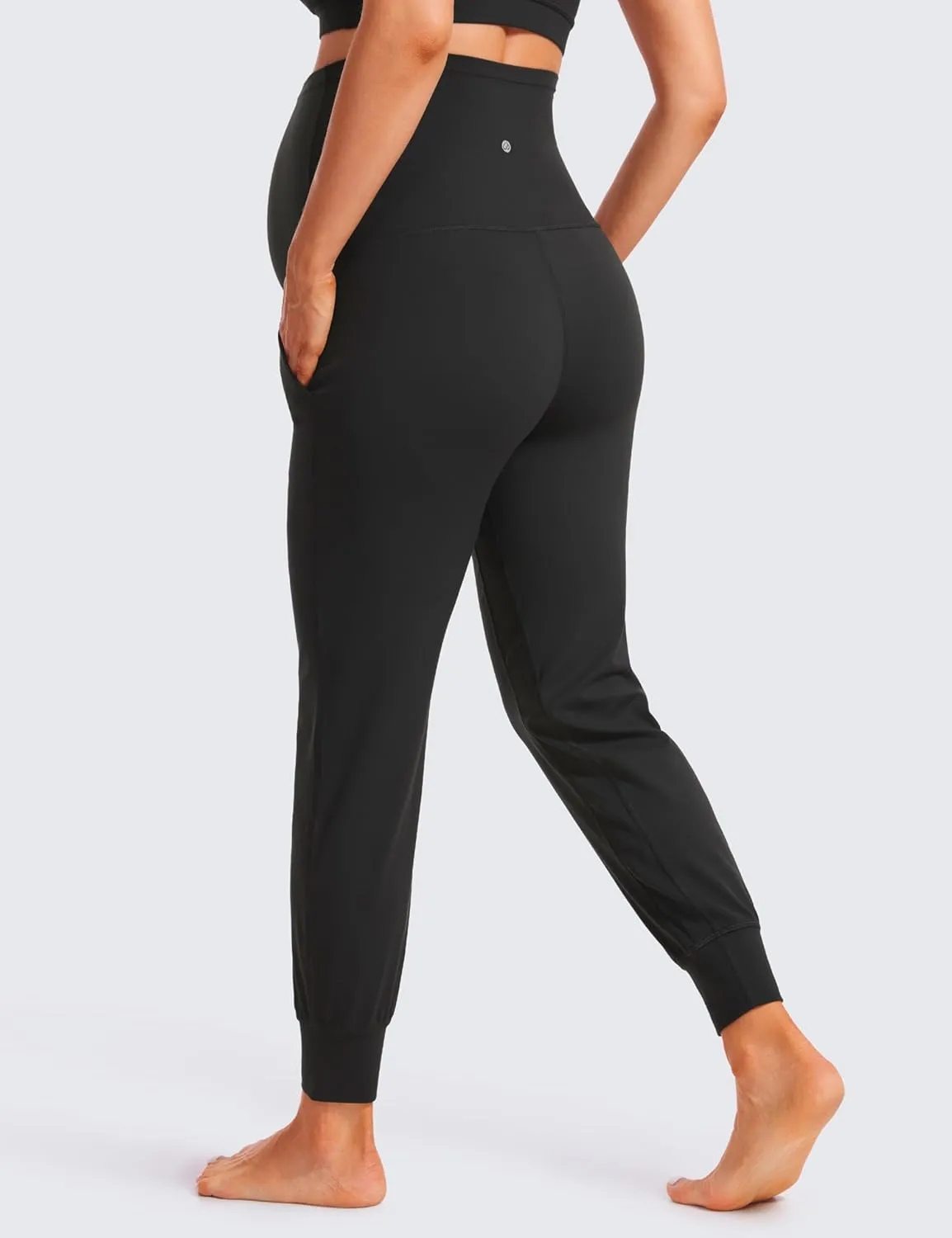 CRZ YOGA Womens Butterluxe Maternity Joggers with Pockets 27" - Workout Activewear Yoga Pregnancy Pants Buttery Soft