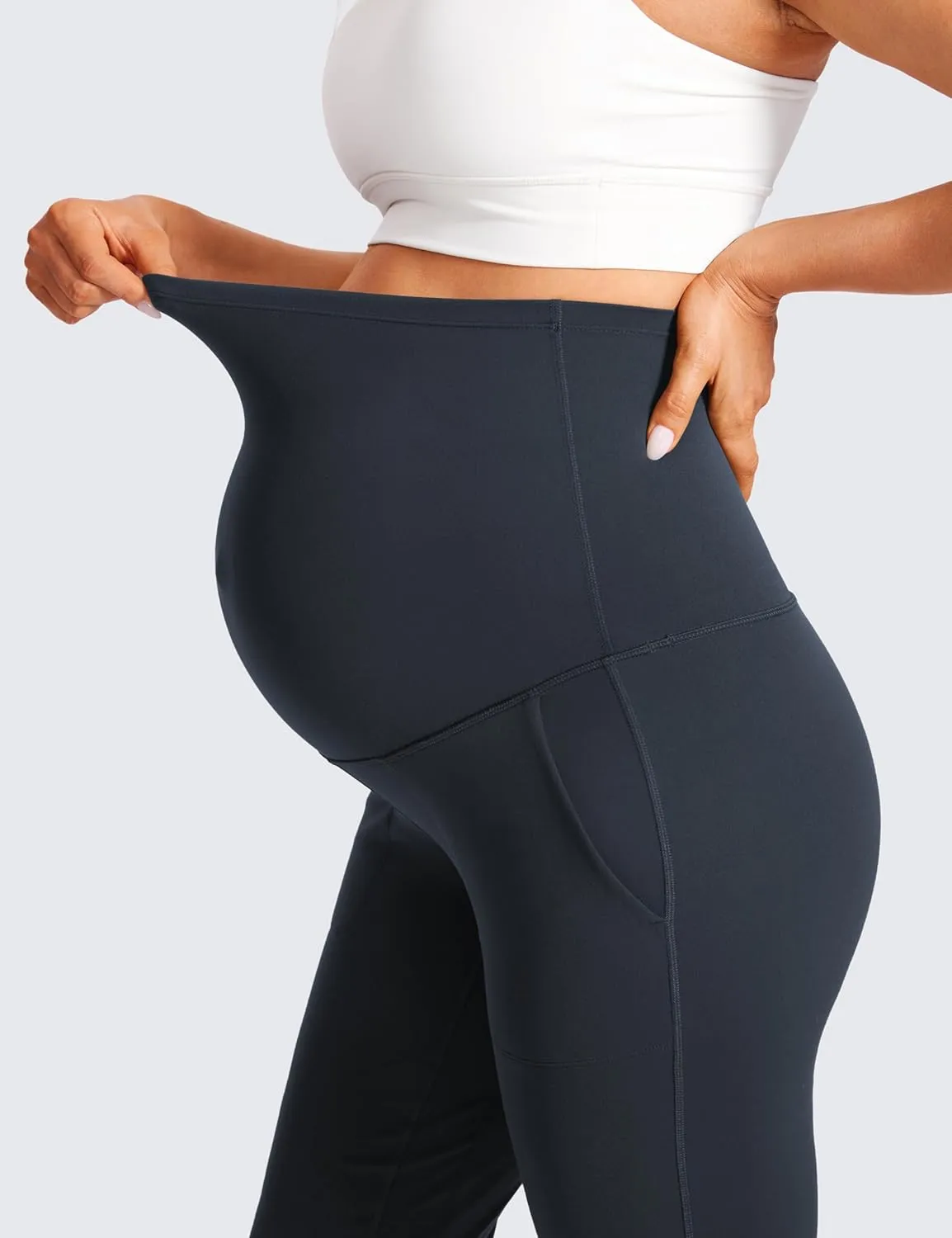 CRZ YOGA Womens Butterluxe Maternity Joggers with Pockets 27" - Workout Activewear Yoga Pregnancy Pants Buttery Soft
