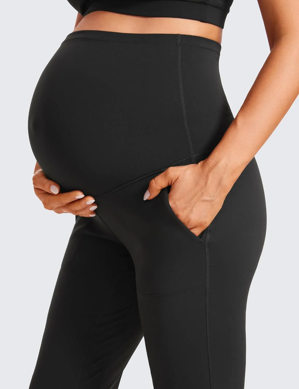 CRZ YOGA Womens Butterluxe Maternity Joggers with Pockets 27" - Workout Activewear Yoga Pregnancy Pants Buttery Soft