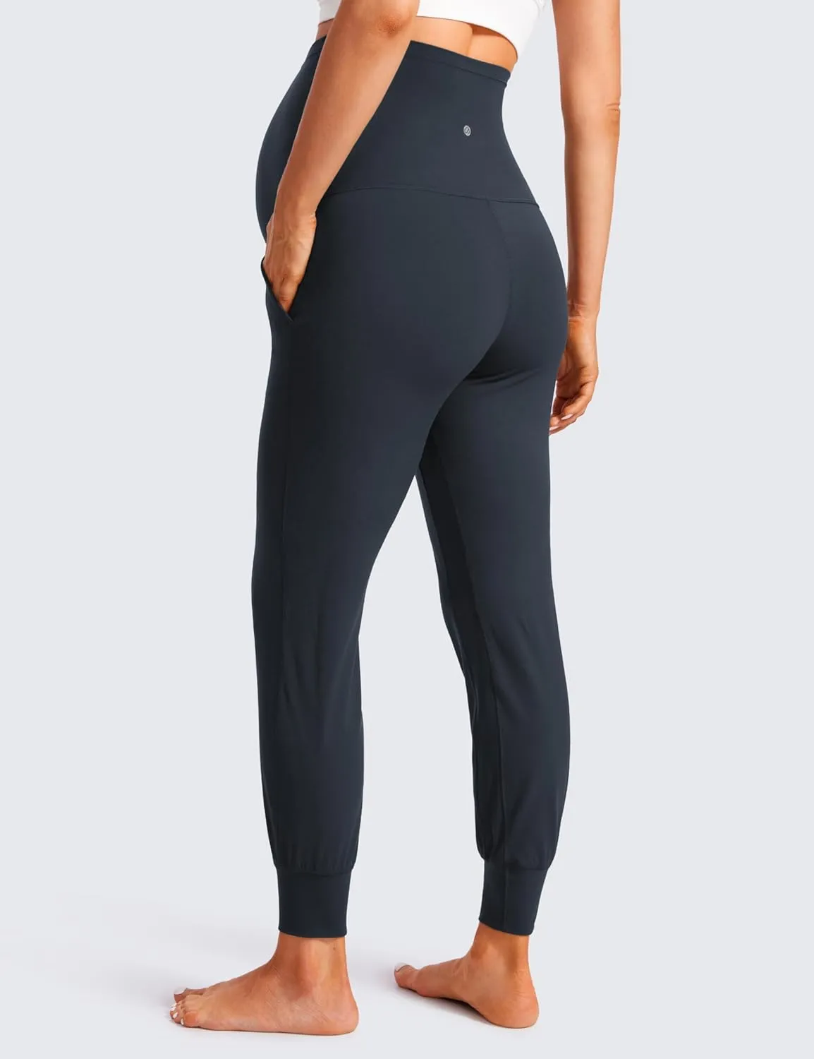 CRZ YOGA Womens Butterluxe Maternity Joggers with Pockets 27" - Workout Activewear Yoga Pregnancy Pants Buttery Soft