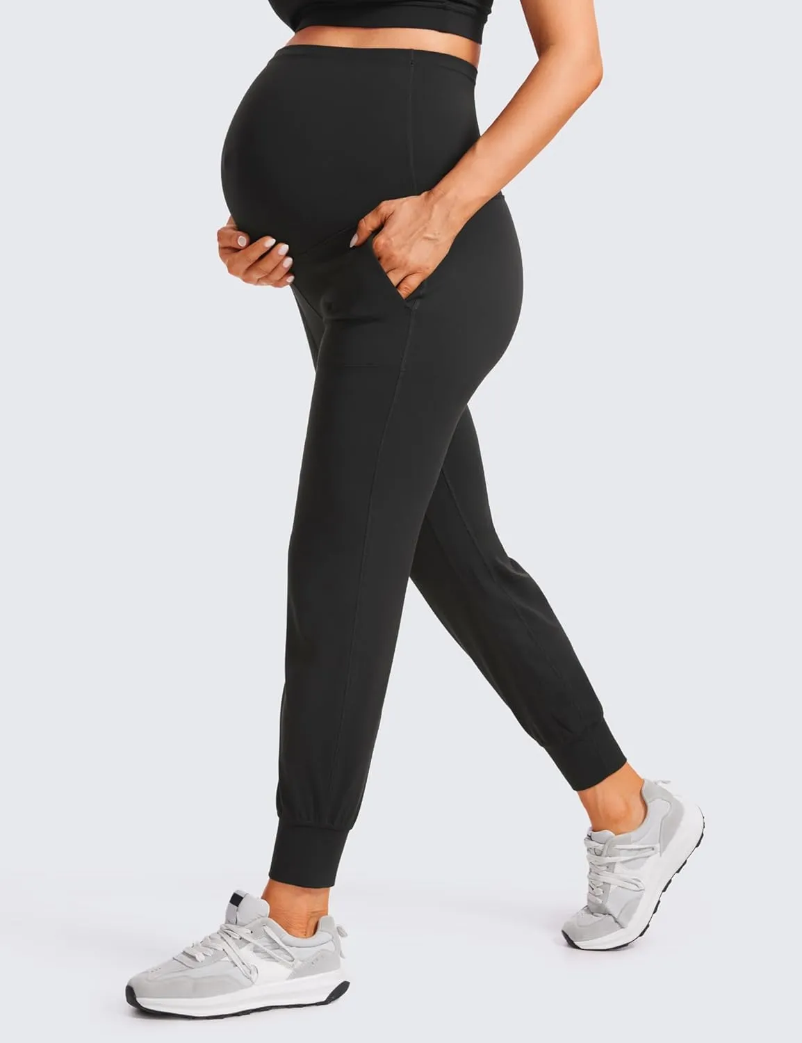 CRZ YOGA Womens Butterluxe Maternity Joggers with Pockets 27" - Workout Activewear Yoga Pregnancy Pants Buttery Soft