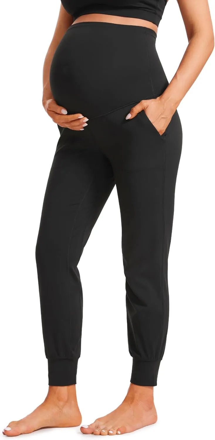 CRZ YOGA Womens Butterluxe Maternity Joggers with Pockets 27" - Workout Activewear Yoga Pregnancy Pants Buttery Soft