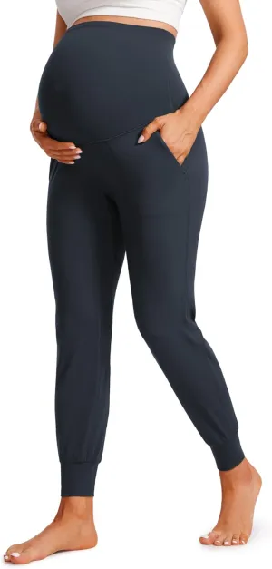 CRZ YOGA Womens Butterluxe Maternity Joggers with Pockets 27" - Workout Activewear Yoga Pregnancy Pants Buttery Soft