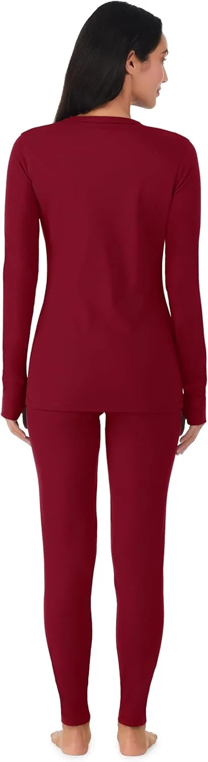 Cuddl Duds Womens Fleece Lined Thermal Base Layer Set  Long Sleeve Shirt & Leggings for Cold Weather  Lounge Set for Women