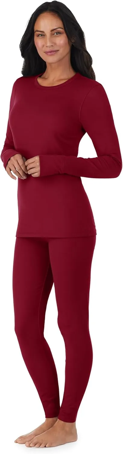 Cuddl Duds Womens Fleece Lined Thermal Base Layer Set  Long Sleeve Shirt & Leggings for Cold Weather  Lounge Set for Women