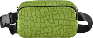 Customized Alligator Skin Green Crocodile Women Fanny Pack Hip Pack Belt Pouch Waterproof Festival Waist Pouches for Men