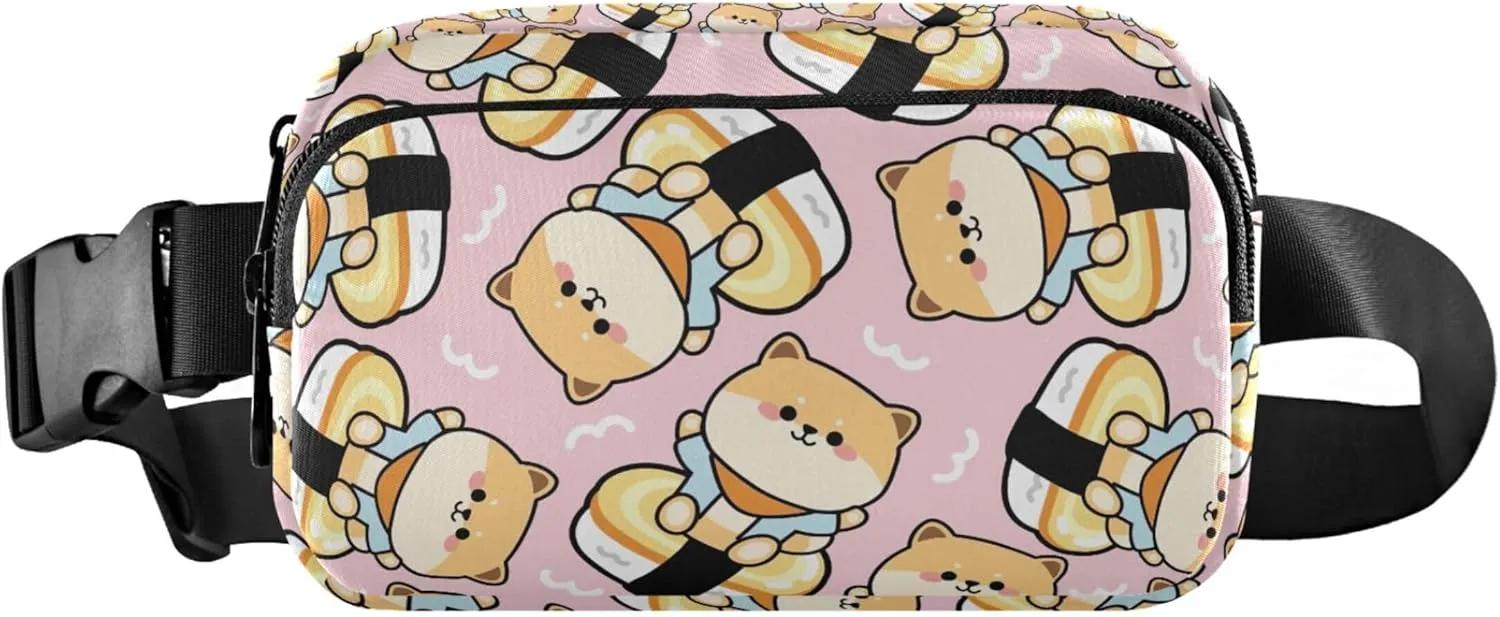 Cute Shiba Inu Dog Waterproof Fanny Pack for Women Hip Bag Belt Pouch Festival Travel Waist Bag